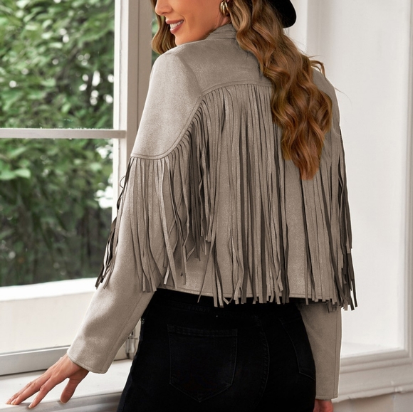 Tassel Tango Cropped Jacket - Gray - Picture 3 of 4